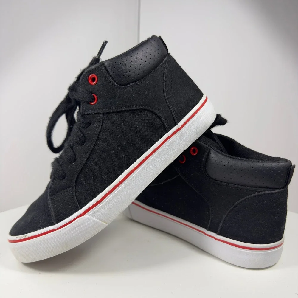 Wonder Nation High Top Sneakers Kids Size 3 Black Canvas Memory Foam BYWN24AC002
